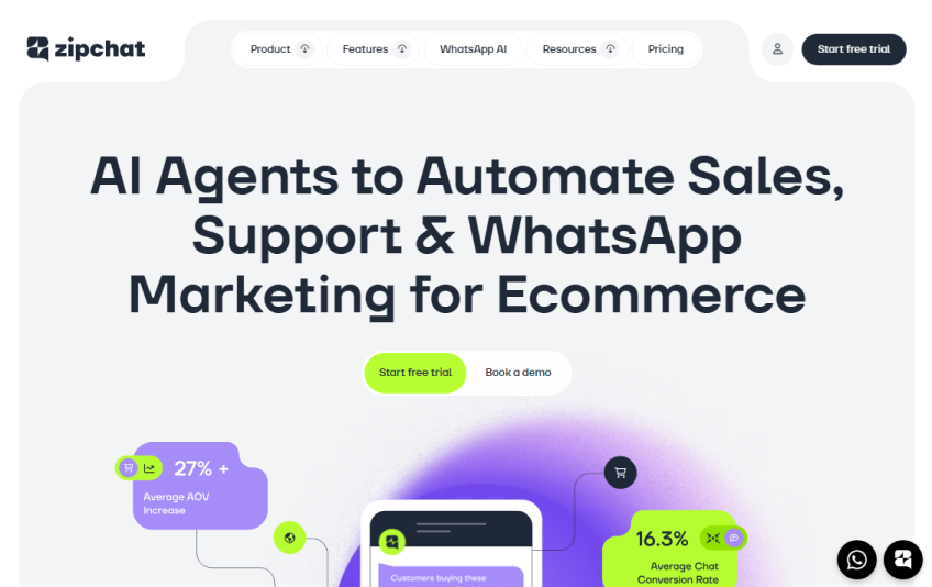 ZipChat - AI Agents to Automate Sales, Support & Marketing